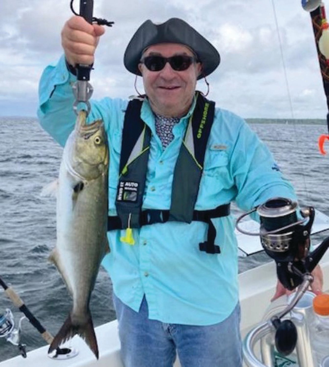 BLUEFISH BLITZ:   This week angler Bruce Kaercher formerly of RI now Arkansas caught bluefish during surface feeding frenzies. Bluefish are in the Bay in greater abundance than in recent years.